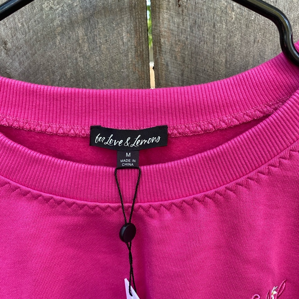 For Love and Lemon Alex Oversized Pink Sweatshirt Medium - Picture 4 of 7